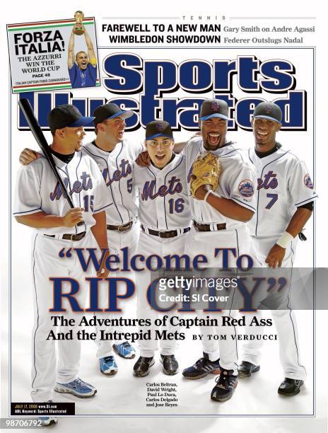 July 17, 2006 Sports Illustrated via Getty Images Cover: Baseball: Portrait of New York Mets Carlos Beltran , David Wright , Paul Lo Duca , Carlos...