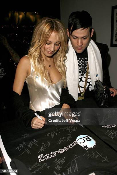 Nicole Richie and Joel Madden at the DCMA Collective Store opening on March 14, 2008 in Los Angeles, California.