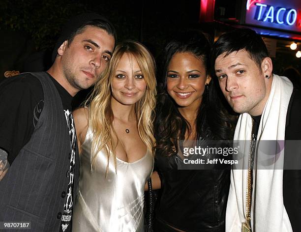 Tal Cooperman, Nicole Richie, Christina Milian and Joel Madden at the DCMA Collective Store opening on March 14, 2008 in Los Angeles, California.