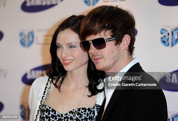 Sophie Ellis Bextor and Richard Jones arrive at the Samsung 3D Television party at the Saatchi Gallery, Duke of York's HQ on April 27, 2010 in...