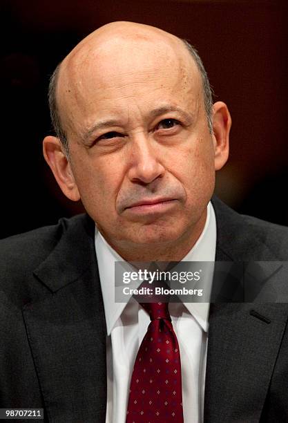 Lloyd C. Blankfein, chairman and chief executive officer of Goldman Sachs Group Inc., testifies at a Senate Homeland Security and Governmental...