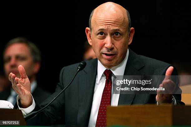 Lloyd Blankfein, chairman and CEO of The Goldman Sachs Group, testifies before the Senate Homeland Security and Governmental Affairs Investigations...