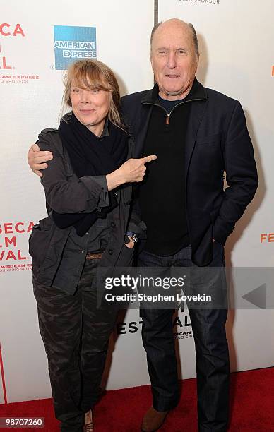 Actors Sissy Spacek and Robert Duvall attend the premiere of "Get Low" during the 2010 Tribeca Film Festival at the Tribeca Performing Arts Center on...