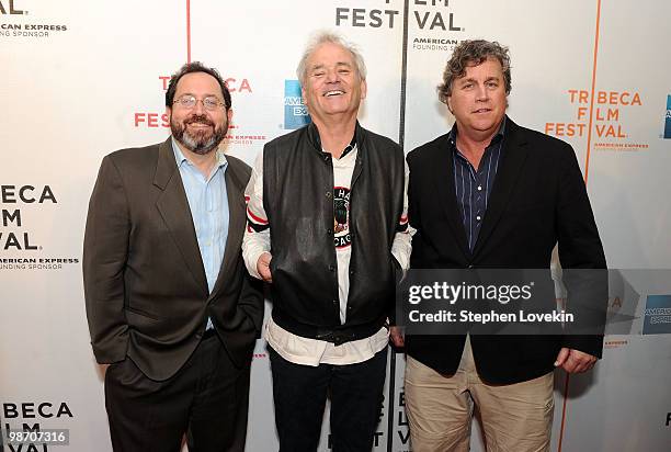 Sony Picture Classics Co- Presidents Michael Barker and Tom Bernard with actor Bill Murray attend the premiere of "Get Low" during the 2010 Tribeca...