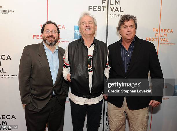 Sony Picture Classics Co- Presidents Michael Barker and Tom Bernard with actor Bill Murray attend the premiere of "Get Low" during the 2010 Tribeca...