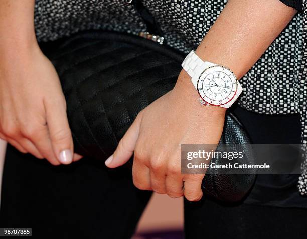 Claudia Winkleman arrives at the Samsung 3D Television party at the Saatchi Gallery, Duke of York's HQ on April 27, 2010 in London, England.