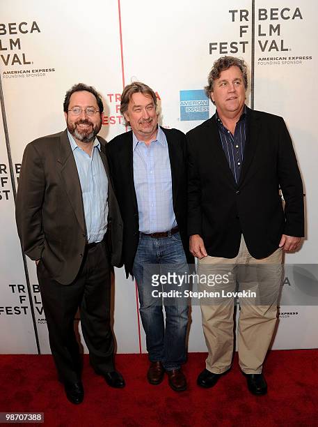 Sony Picture Classics Co- Presidents Michael Barker and Tom Bernard with CCO of Tribeca Enterprises, Geoffrey Gilmore attend the premiere of "Get...