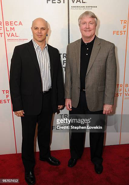 Producers Joey Rappa and David Gundlach attends the premiere of "Get Low" during the 2010 Tribeca Film Festival at the Tribeca Performing Arts Center...