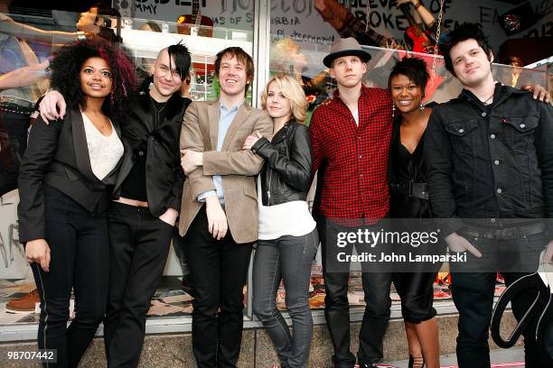 Rebecca Naomi Jones, Tony Vincent, John Gallagher Jr., Mary Faber, Stark Sands, Christina Sajous and Michael Esper unveil store windows at...