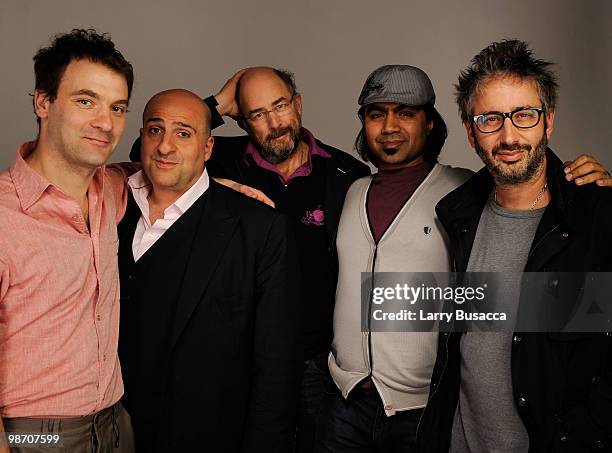 Director Josh Appignanesi, actor Omid Djalili, actor Richard Schiff, producer Arvind Ethan and writer David Baddiel from the film "The Infidel"...