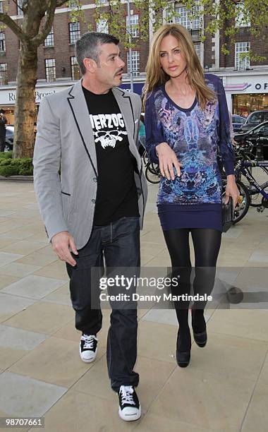 Trinny Woodall and friend attend the Samsung 3D Television party, at the Saatchi Gallery on April 27, 2010 in London, England.