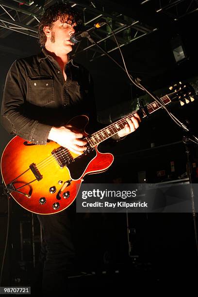 Peter Hayes of Black Rebel Motorcycle Club performs on stage at O2 Academy on April 27, 2010 in Liverpool, England.