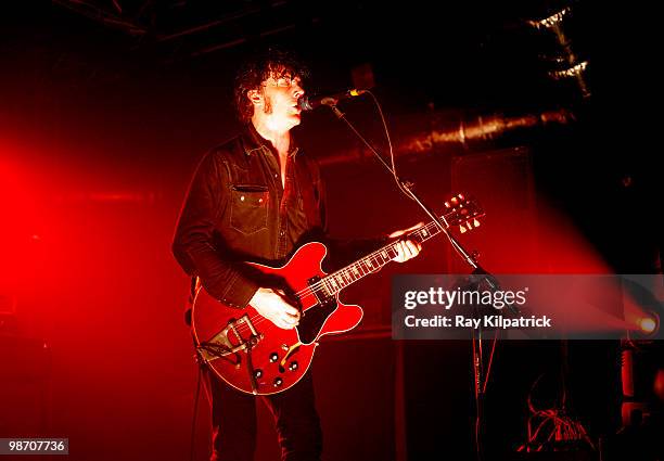 Peter Hayes of Black Rebel Motorcycle Club performs on stage at O2 Academy on April 27, 2010 in Liverpool, England.