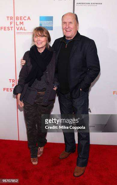 Actors Sissy Spacek and Robert Duval attend the "Get Low" premiere during the 9th Annual Tribeca Film Festival at the Tribeca Performing Arts Center...