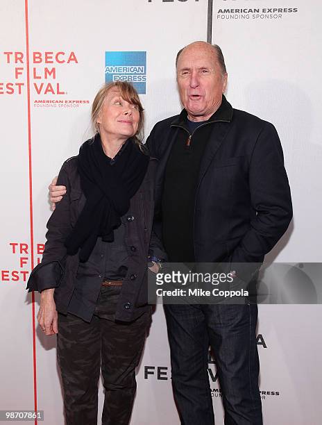 Actors Sissy Spacek and Robert Duval attend the "Get Low" premiere during the 9th Annual Tribeca Film Festival at the Tribeca Performing Arts Center...