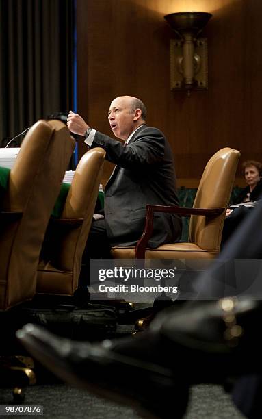 Lloyd C. Blankfein, chairman and chief executive officer of Goldman SachsÊGroup Inc., speaks during a hearing on Wall Street and the financial crisis...