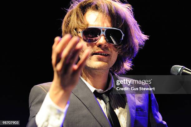 Fyfe Dangerfield performs on stage at Bloomsbury Ballroom on April 27, 2010 in London, England.