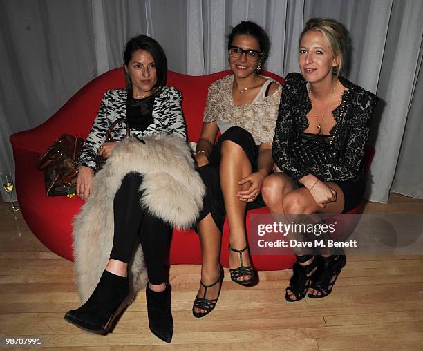 Vanessa Reed, Margherita Missoni and Sophia Hesketh attend An Evening At Sanderson to celebrate 10 years, at the Sanderson Hotel on April 27, 2010 in...