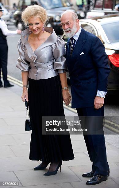 Princess Michael of Kent and HRH Prince Michael of Kent arrive for the Premiere of 'Aida' at the Royal Opera House on April 27, 2010 in London,...