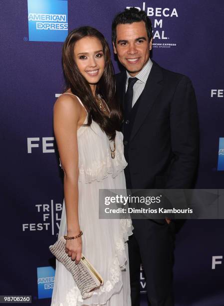 Jessica Alba and Cash Warren attend the "The Killer Inside Me" premiere during the 9th Annual Tribeca Film Festival at the SVA Theater on April 27,...