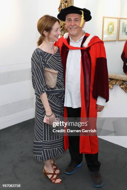Peter Gabriel and Meabh Flynn attend the Royal College Of Art convocation ceremony at the RCA and Albert Hall on June 29, 2018 in London, England.