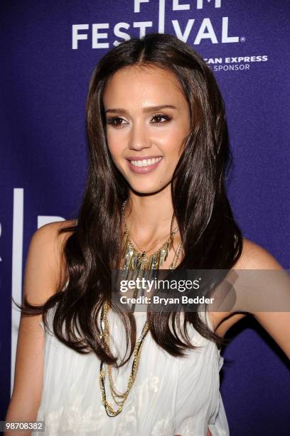 Actress Jessica Alba attends the premiere of "The Killer Inside Me" during the 2010 Tribeca Film Festival at the School of Visual Arts Theater on...