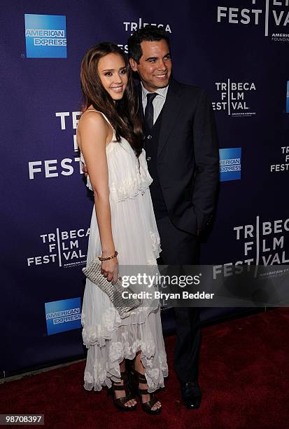 Actress Jessica Alba and producer Cash Warren attends the premiere of "The Killer Inside Me" during the 2010 Tribeca Film Festival at the School of...