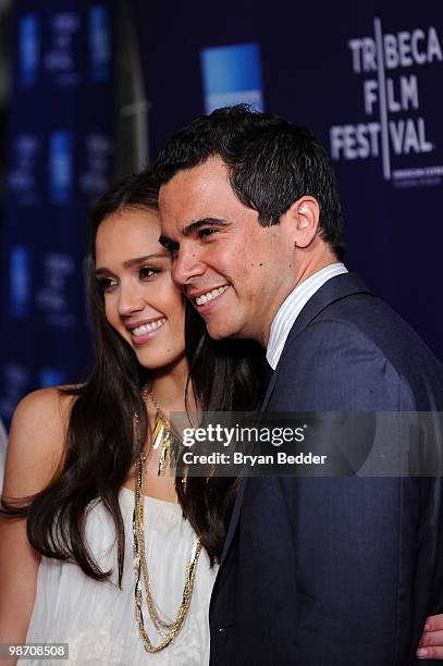 Actress Jessica Alba and producer Cash Warren attends the premiere of "The Killer Inside Me" during the 2010 Tribeca Film Festival at the School of...