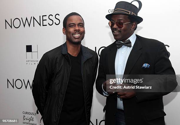 Actor Chris Rock and artist Fab 5 Freddy attend a special screening of "Jean-Michel Basquiat: The Radiant Child" presented by NOWNESS & Arthouse...