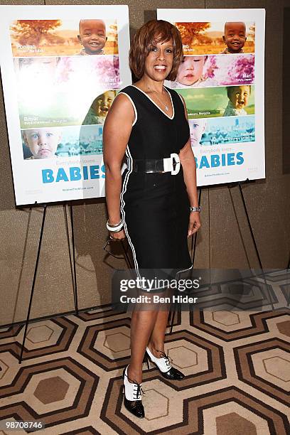 Gayle King attends the special screening of "Babies" at the Tribeca Grand Screening Room on April 27, 2010 in New York City.
