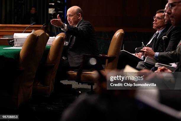 Lloyd Blankfein, chairman and CEO of The Goldman Sachs Group, testifies before the Senate Homeland Security and Governmental Affairs Investigations...