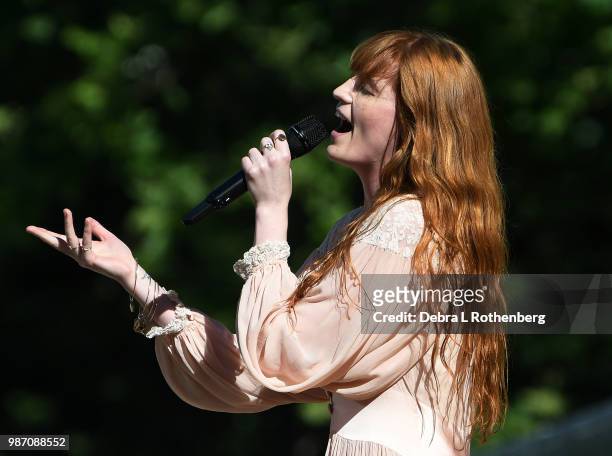 Florence + The Machine perform on ABC's "Good Morning America" Summer Concert Series at Rumsey Playfield, Central Park on June 29, 2018 in New York...