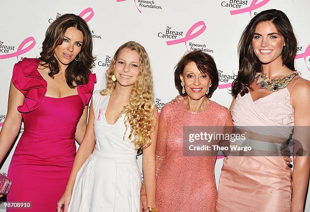 Elizabeth Hurley, Danielle Lauder, Breast Cancer Research Foundation founder Evelyn Lauder and model Hilary Rhoda attend the 2010 Breast Cancer...