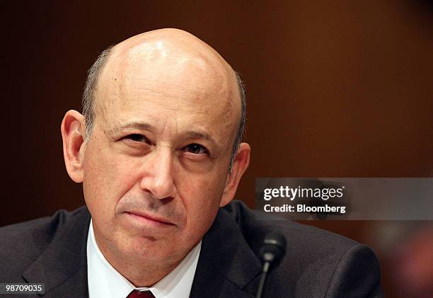 Lloyd C. Blankfein, chairman and chief executive officer of Goldman Sachs Group Inc., testifies at a Senate Homeland Security and Governmental...