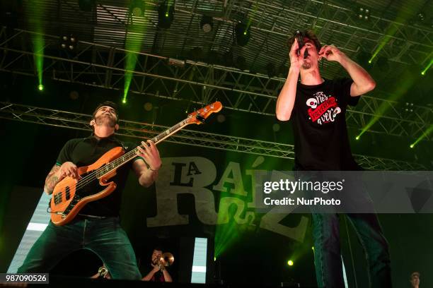 Music group La Raíz during concert in Burgos, Spain. June 29, 2018.