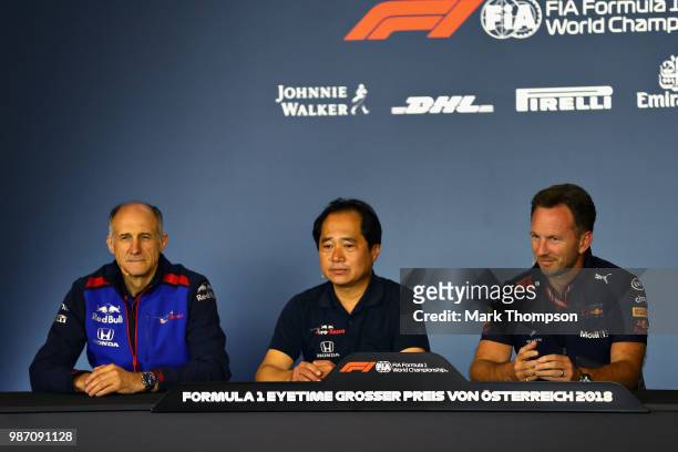 The Team Principals Press Conference with Scuderia Toro Rosso Team Principal Franz Tost, Toyoharu Tanabe of Honda and Red Bull Racing Team Principal...