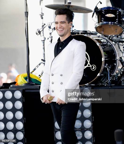 Brendon Urie of Panic! At The Disco performs on NBC's "Today" at Rockefeller Plaza on June 29, 2018 in New York City.