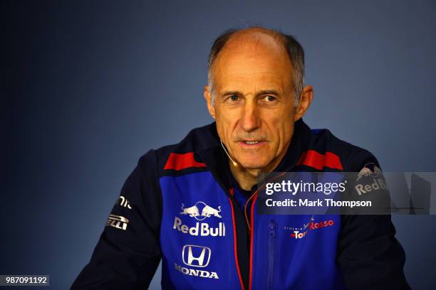 Scuderia Toro Rosso Team Principal Franz Tost talks in the Team Principals Press Conference during practice for the Formula One Grand Prix of Austria...