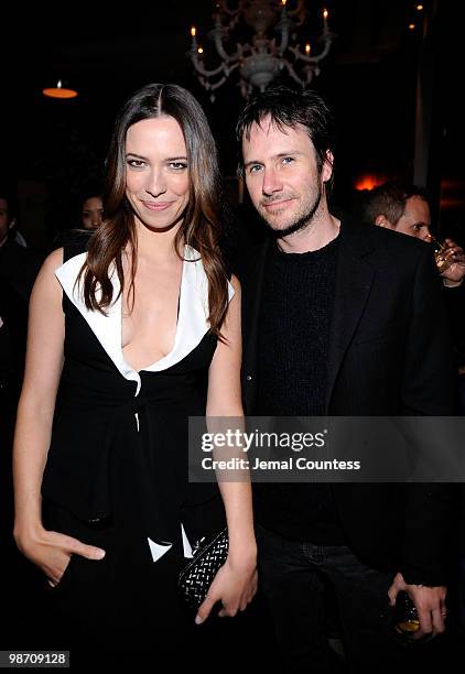 Actors Rebecca Hall and Josh Hamilton attend the "Please Give" after party during the 2010 Tribeca Film Festival at Thom Bar on April 27, 2010 in New...