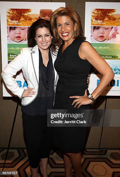 Hoda Kotb and Bobbie Thomas attend the premiere of "Babies" at the Tribeca Grand Screening Room on April 27, 2010 in New York City.