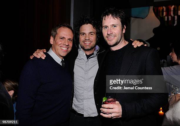 Actors Josh Pais, Mark Ruffalo and Josh Hamilton attend the "Please Give" after party during the 2010 Tribeca Film Festival at Thom Bar on April 27,...