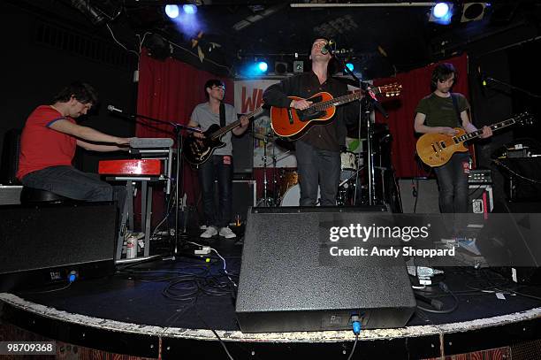Cormac Curran, Danny Snow, Conor J. O'Brian and Tommy McLaughlin of Irish indie folk band Villagers perform on stage at Madame Jojo's on April 27,...