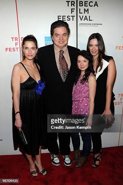 Actors Amanda Peet, Oliver Platt, Sarah Steele and Rebecca Hall attend the premiere of "Please Give" during the 2010 Tribeca Film Festival at the...