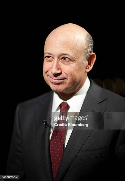 Lloyd C. Blankfein, chairman and chief executive officer of Goldman Sachs Group Inc., speaks during an interview after testifying at a Senate...