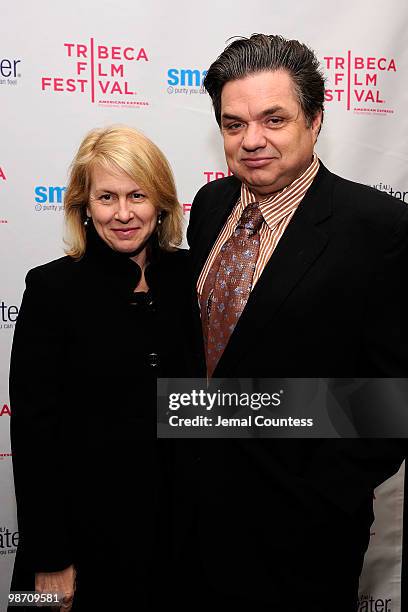 Camilla Platt and actor Oliver Platt attend the "Please Give" after party during the 2010 Tribeca Film Festival at Thom Bar on April 27, 2010 in New...