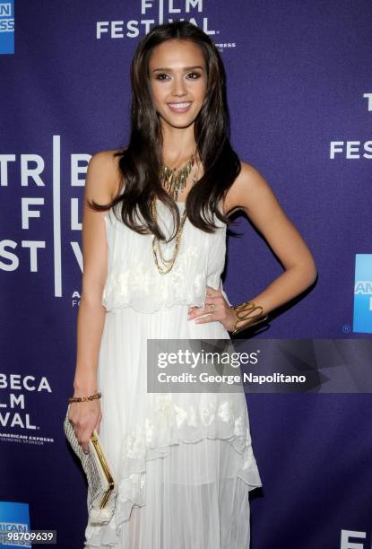 Actress Jessica Alba attends the "The Killer Inside Me" premiere during the 9th Annual Tribeca Film Festival at the SVA Theater on April 27, 2010 in...