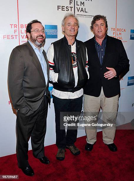 Sony Picture Classics Co- Presidents Michael Barker and Tom Bernard with actor Bill Murray attend the "Get Low" premiere during the 9th annual...