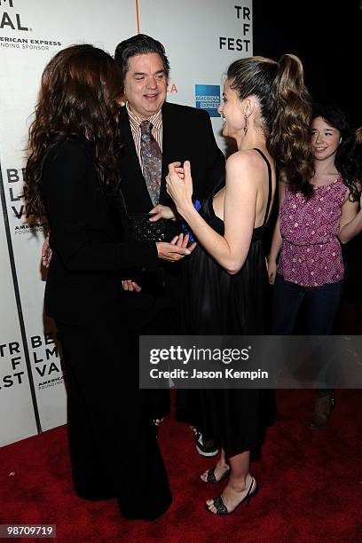 Actors Amanda Peet, Oliver Platt and Rebecca Hall and Sarah Steele attend the premiere of "Please Give" during the 2010 Tribeca Film Festival at the...