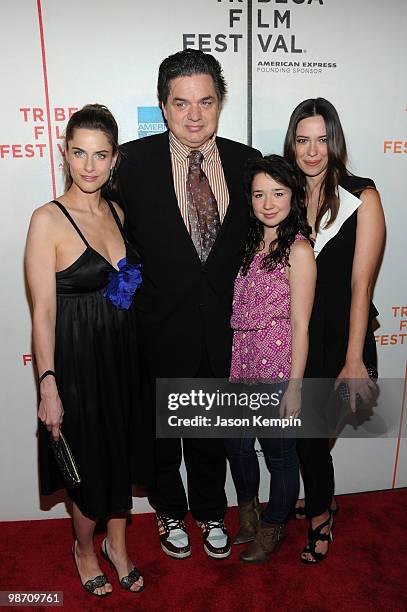 Actors Amanda Peet, Oliver Platt, Sarah Steele and Rebecca Hall attend the premiere of "Please Give" during the 2010 Tribeca Film Festival at the...