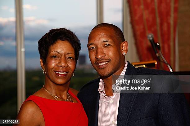 Althea Williams and Chris Duhon attend Rising Stars Youth Foundation Dinner Honoring Jay Williams at New York Athletic Club on April 27, 2010 in New...